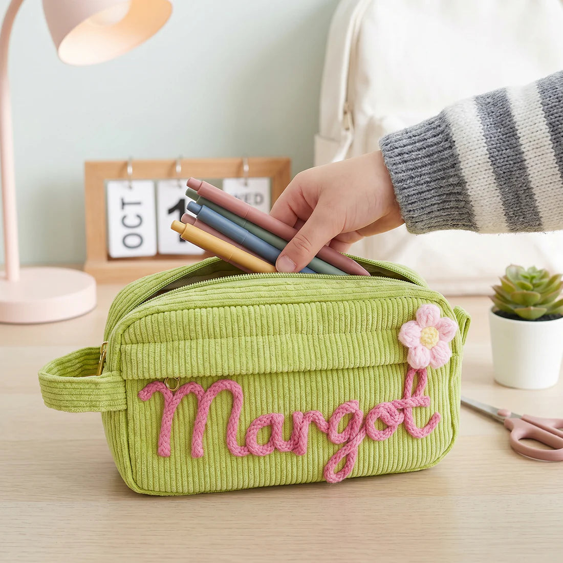 Trousse en velours personnalisable