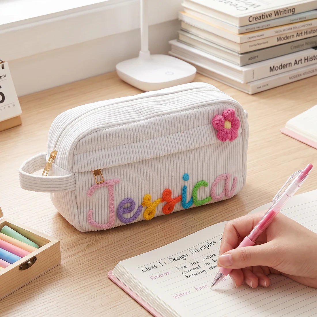 Trousse en velours personnalisable