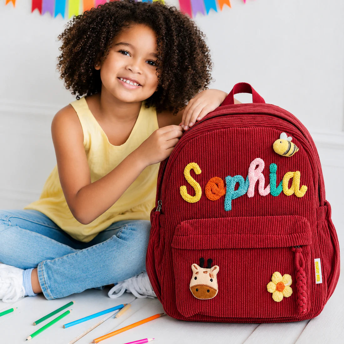 Sac à Dos en velours pour enfant personnalisable