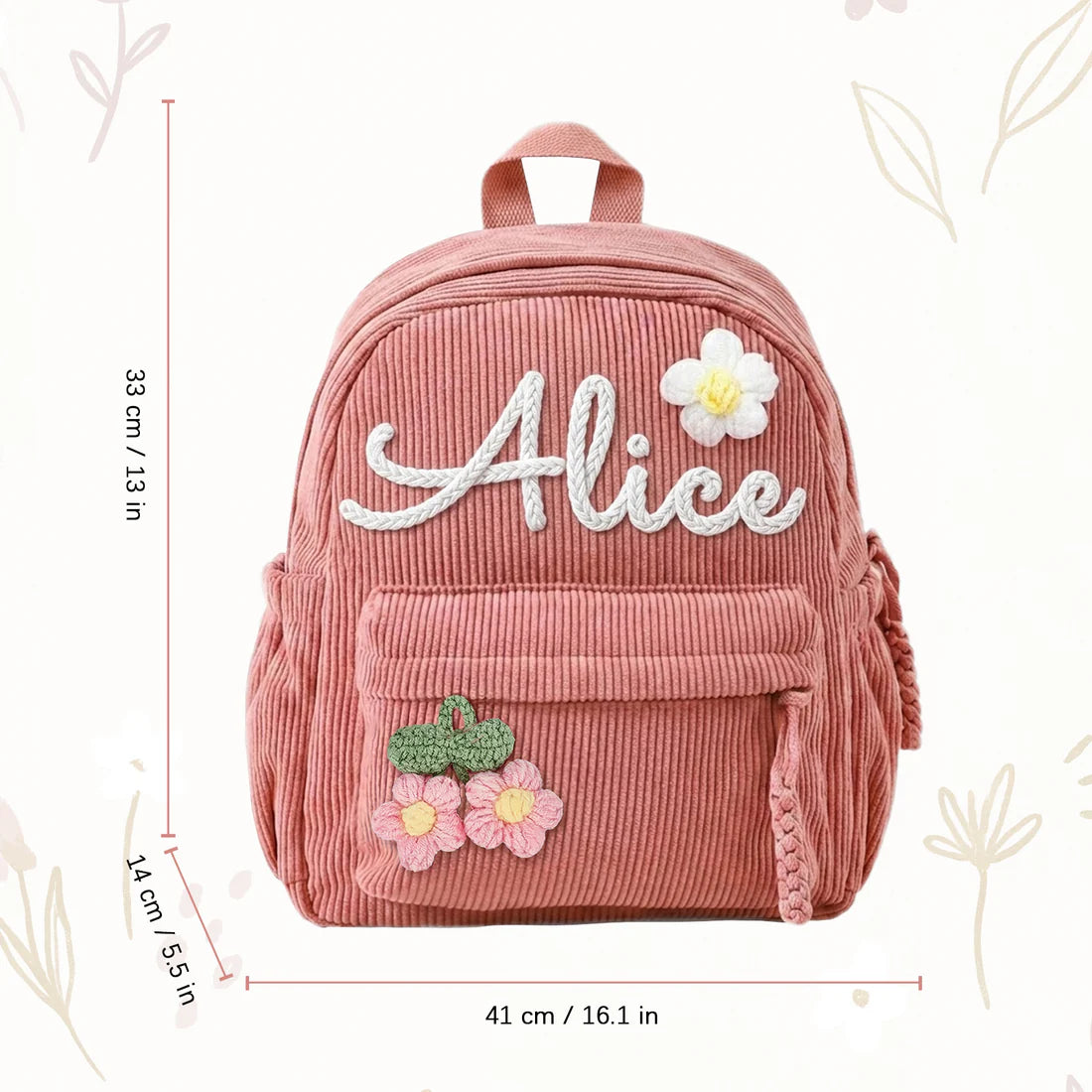 Sac à Dos en velours pour enfant personnalisable