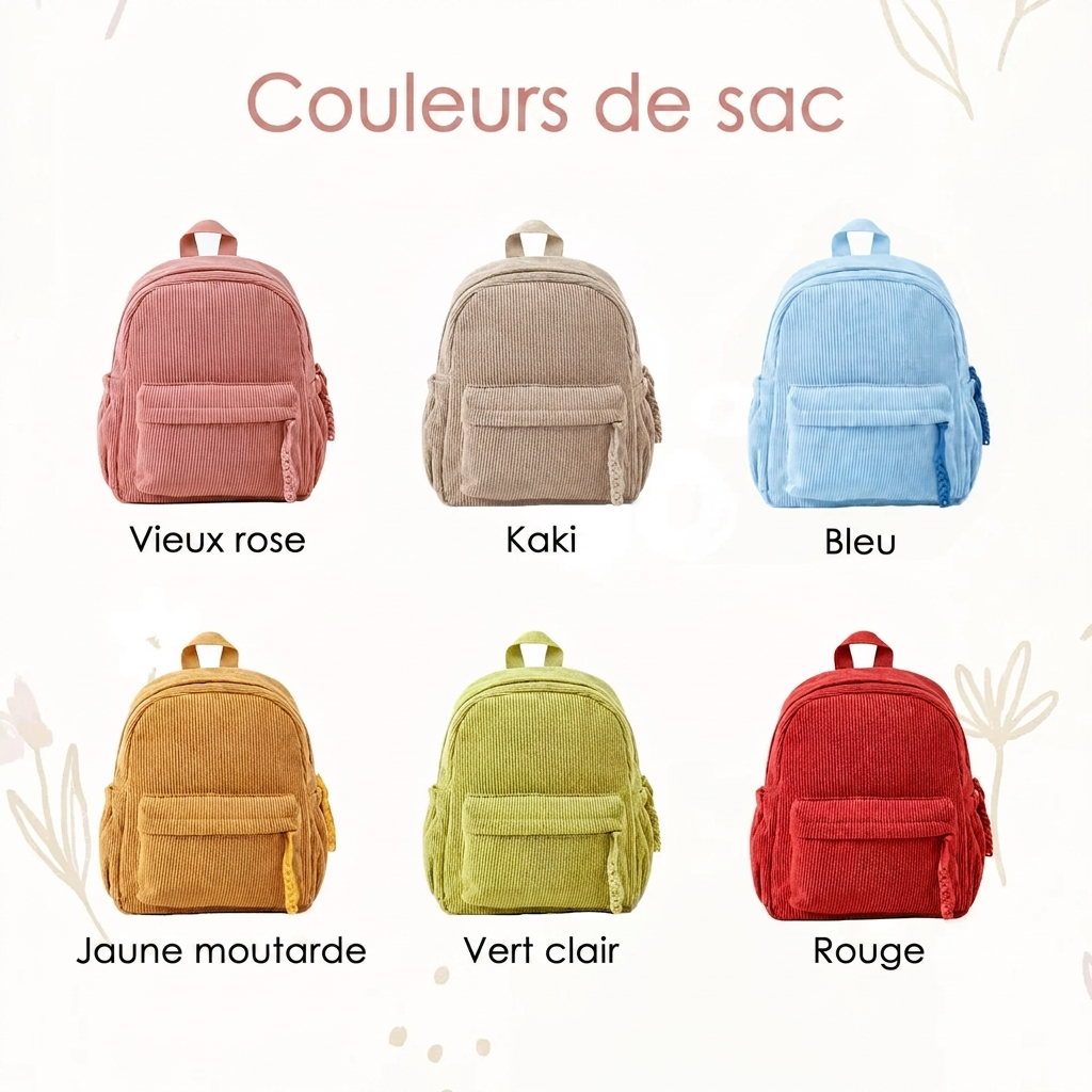 Sac à Dos en velours pour enfant personnalisable