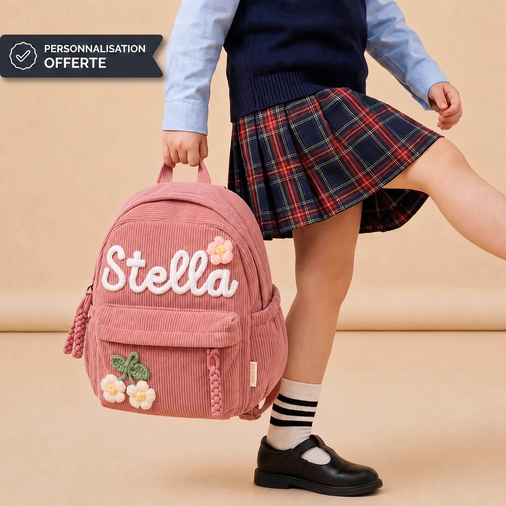 Sac à Dos en velours pour enfant personnalisable